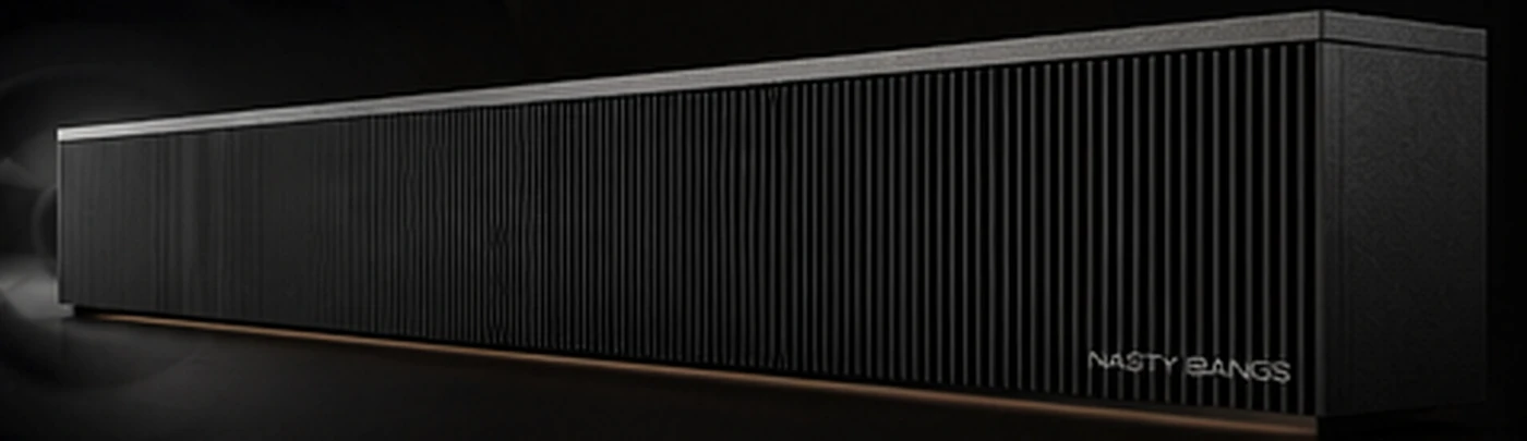Detailansicht einer schlanken schwarzen Nasty Bangs Soundwall